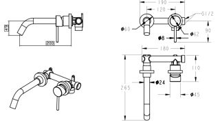 Смеситель встраиваемый для раковины Groсenberg GB511 Хром